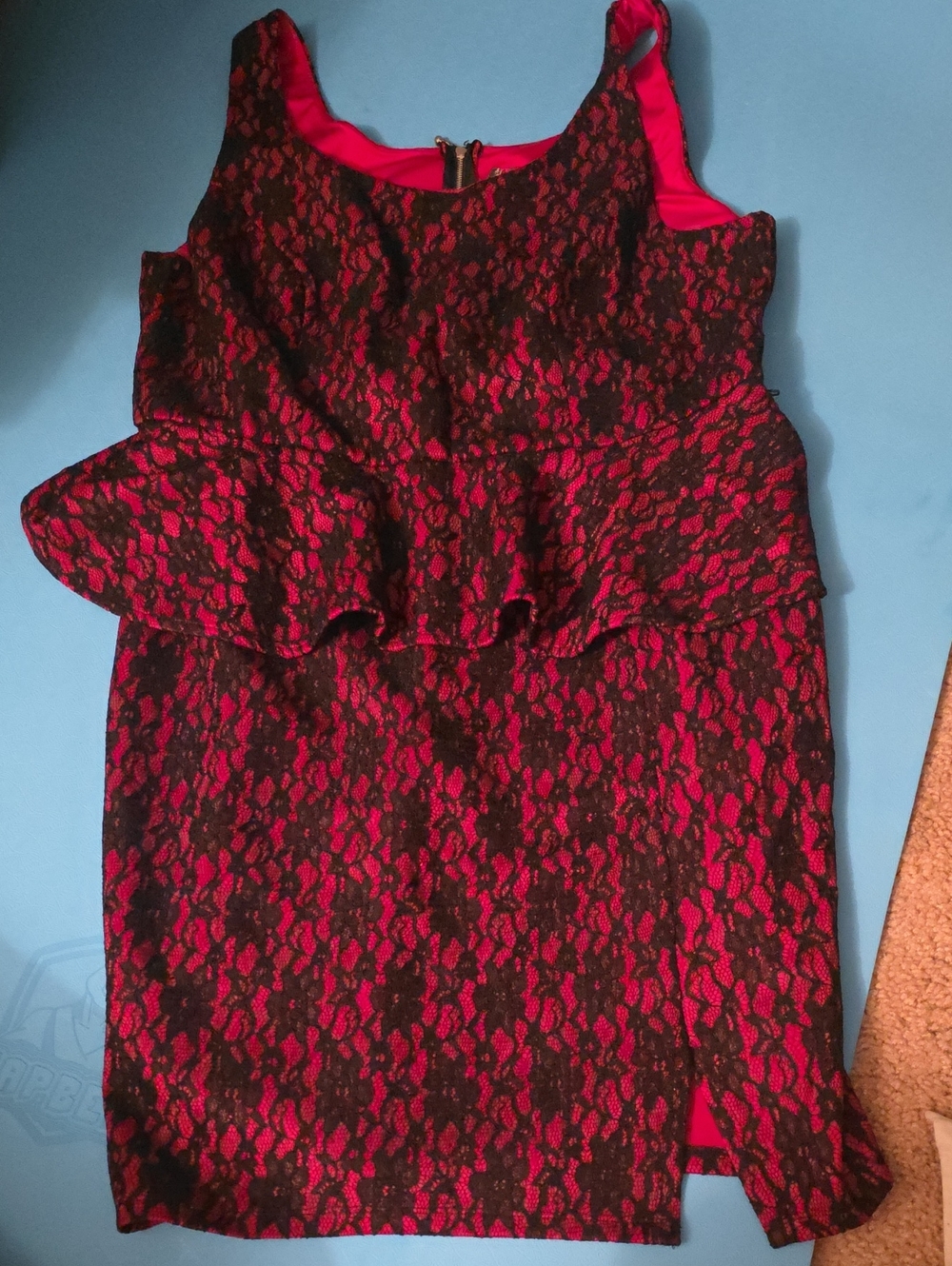 Rebel Wilson for Torrid Lace Sleeveless Red Black Dress Size 18